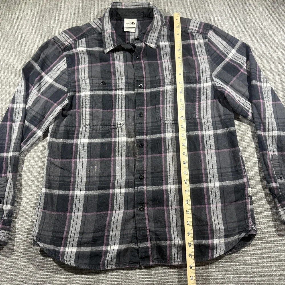 The North Face Shirt Mens Large Black Plaid Long Sleeve Flannel Button Up Casual